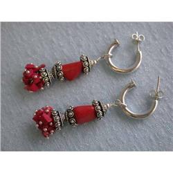 1189 Silver Earrings with Corals