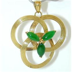 1684 14K Gold Emerald Pin