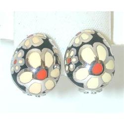1170 Silver Enamel Earrings