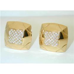 1202 BVLGARI 18K Gold Clip-on Earring w/ Diamonds
