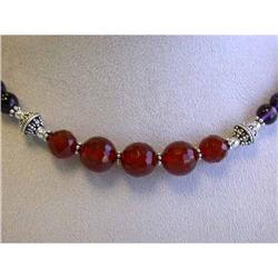 1219 Silver Necklace with Colored Gems