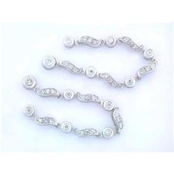 1223 14k White Gold Dangling Earrings with Diamonds