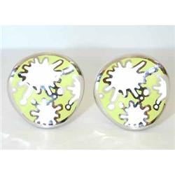 2080 MENEGATTI Silver Enamel Earrings