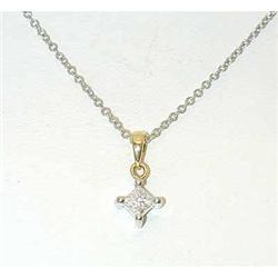 1246 14KW Gold Necklace w/ Diamonds Pendant