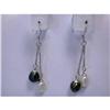 Image 1 : 1253 Dangling Pearl and Silver Earrings