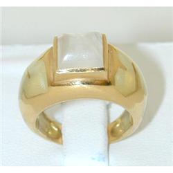 1531 18k Gold Plique Ajour Ring w/Crystal