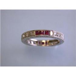 1299 Platinum Eternity Ring with Diamonds and Ruby