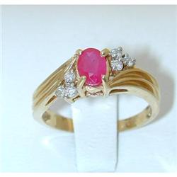 395 14K Gold Ruby Ring w/Diamond