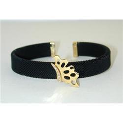 1324 PASCIA 18K Gold/ Stainless Steel Bangle w/ Diamond