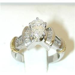 1347 14K 2 Tone Gold Ring w/ Diamonds