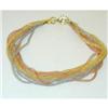 Image 1 : 1384 14K Tri-Color Gold 9 Strands Bracelet