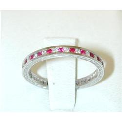 341 Platinum Diamond/Ruby Ring