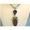 Image 1 : 1419 Silver Necklace with Gemstone and Pearl Pendant