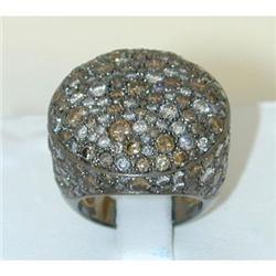 1447 18K Gold Ring w/ MultiColor Diamonds
