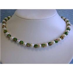 1473 Pearl and Enamel Necklace
