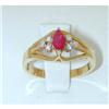 Image 1 : 397 14K Gold Ruby Ring w/Diamond