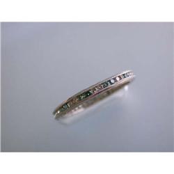 1499 Platinum Ring with Diamonds and Sapphire