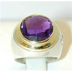 1501 David Yurman Silver/14K Gold Ring w/ Amethyst