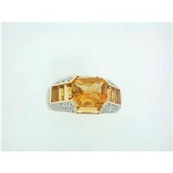 1503 14k Yellow Ring with Citrine and Diamonds