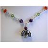 Image 1 : 1519 Silver Necklace with Colored Gems