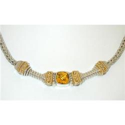 2160 BJC Silver/18K Gold Necklace w/Citrine
