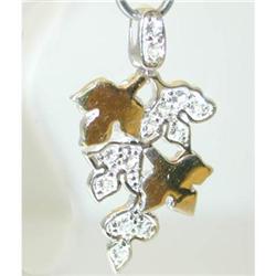1542 Silver/ 18K Gold Pendant w/ Cubic Zirconia