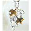 Image 1 : 1542 Silver/ 18K Gold Pendant w/ Cubic Zirconia
