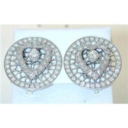 2344 Antique 14K White Gold Diamonds Earrings