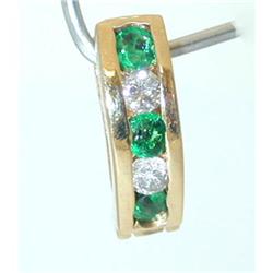 4376 14K Gold Emerald/Diamond Pendant