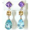 Image 1 : 4280 14K Gold MultiColor Stone Earrings w/Diamond