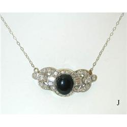 4176 14KW Gold Necklace w/Onyx/Diamond