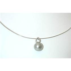 1795 SABRINI 18KW Gold Necklace w/Dia/Pearl Pendant