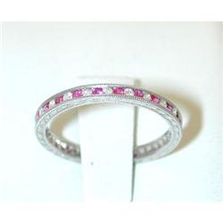 637 Platinum Diamond/Ruby Ring
