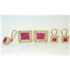 Image 1 : 1706 18K Gold Dress Set w/Invisible Set Ruby/Diamonds