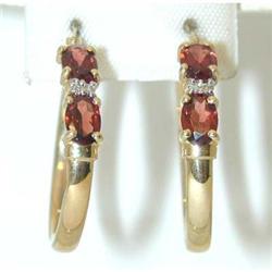 115 14k Gold Garnet Earrings