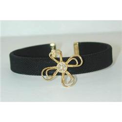 854 PASCIA 18K Gold/Steel Bangle w/Diamonds