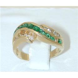 1947 14K Gold Emerald Ring w/Diamond