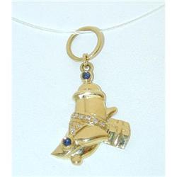 1942 MARIA MENARINI 18k Gold Charm w/Sapphire/Diamond