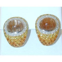 2886 CRAIG DRAKE 18KW Gold Earrings w/Diamond