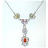 Image 1 : 2240 EFJ 18KW Gold Necklace w/MultiColor Gemstones/Dia
