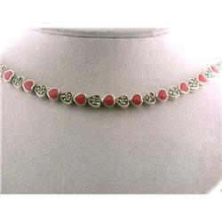 1819 Silver Necklace with Heart Design