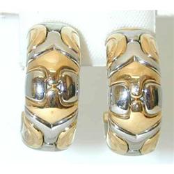 2492 BVLGARI 18K Gold/Steel Earrings