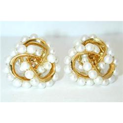 2462 SEAMAN SCHEPPS 18k Gold Pearl Earrings