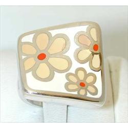 2907 MENEGATTI Silver Enamel Ring