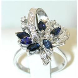3325 14KW Gold Sapphire Ring w/Diamond
