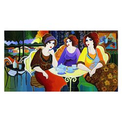 Patricia Govezensky- Original Acrylic On Canvas "Quiet Conversation"