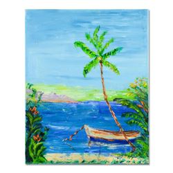 Elliot Fallas, "At the Beach" Original Oil Painting on Gallery Wrapped Canvas, Hand Signed with Lett