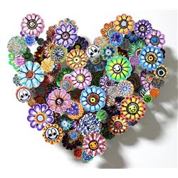 Patricia Govezensky- Original Painting on Cutout Steel "Hommage to Takashi (Mini Series) III"