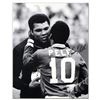 Image 1 : "Pele & Ali Hug" Autographed Print on Gallery Wrapped Canvas, Hand Signed by Legendary Brazilian Foo