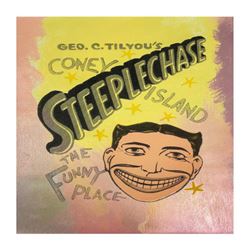 Steve Kaufman (1960-2010), "Steepechase, Coney Island" Hand Signed and Numbered Limited Edition Hand